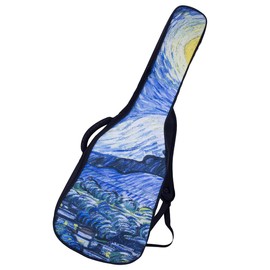 HOT SEAL 10MM Sponge Van Gogh Art Waterproof Durable Acoustic Guitar Case Bag with Storage Pocket (For 36 Inch, The Starry Night)