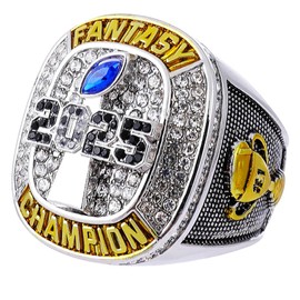 ZZXZJW 2025 Fantasy Football Championship Ring Trophy Award for Fantasy Football League Winner (5, 11)