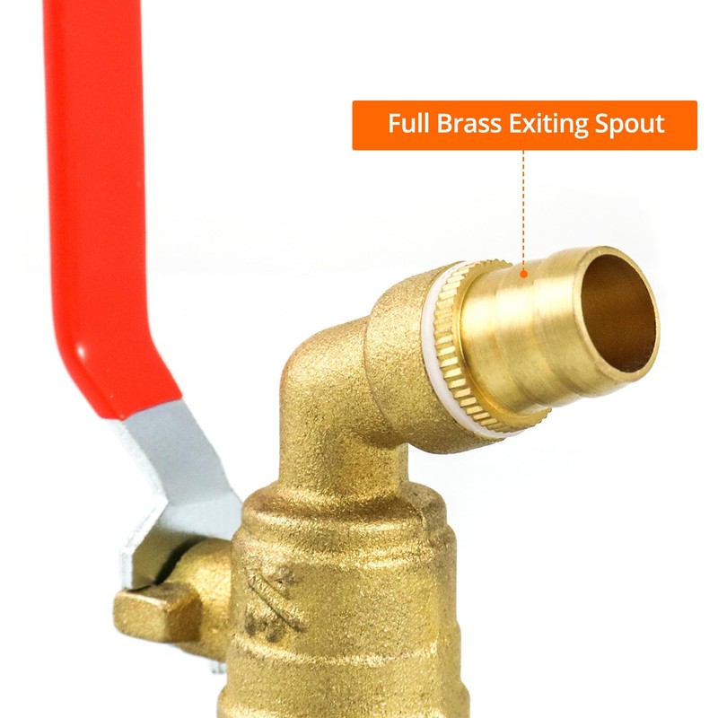 QWORK 2" Drum Faucet Brass Barrel Faucet with EPDM Gasket