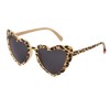 Betsey Johnson Women's Queen of Hearts Sunglasses Heartshape, Beige/Brown Leopard,