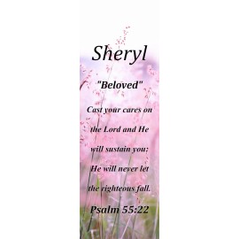 Sheryl "Beloved" Keepsake Name Meaning Bookmark with Bible Verse and Tassel