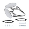 Round Bowtie Outside Rearview Mirrors Ribbed Base Fits for 1963-1964