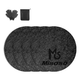 Misoso Felt Pad, Tire Protection Pad, Extra Thick 4 Piece Set, 23.6 inches (60 cm), Tire Cover, Tire Tote, For Cars, Tire Protection, Tire Storage, Dust Prevention, Anti-Slip Gloves, Storage Bag