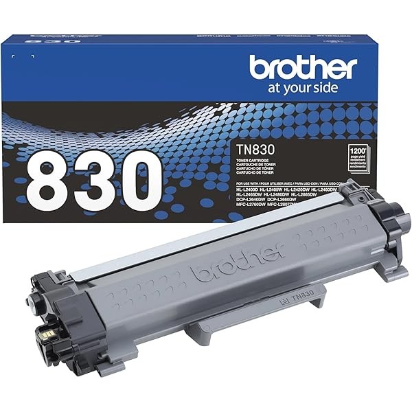 Brother Genuine TN830 Black Standard Yield Printer Toner Cartridge -