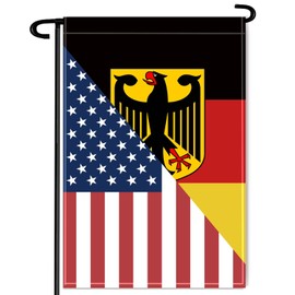Germany USA Friendship Garden Flag,18×12 inch German Decor,Heavy Duty Double Side Digital Printed 210D Polyester Banner For Outdoor Indoor Parade(Pole Not Included)