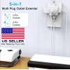 JcBlaon 2x Multi-Outlet Power Adapter - 5-Way Wall Outlet Expander