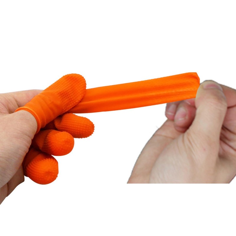 Pack of 100 Latex Finger Cots Reusable Finger Protection Non-Slip