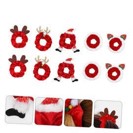 Healvian 10pcs Christmas Hair Scrunchies Elastic Festival Hair Ties for Women Girls Random Style Accessories for Holiday Parties and Daily Use