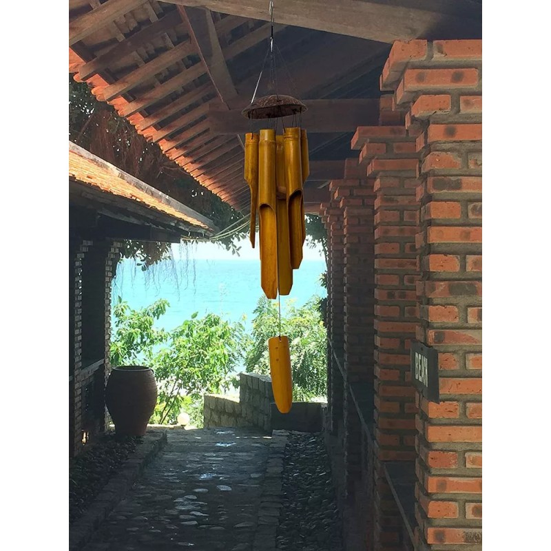 Campanas De Viento De Bambú Y Coco Carillones Hechos A