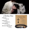 Religious Bracelet 8mm Black adjustable Beaded Cuff Charm Bracelets for
