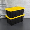 Sterilite 4-Pack Industrial Tote, Plastic Storage Container Bins with Lids,