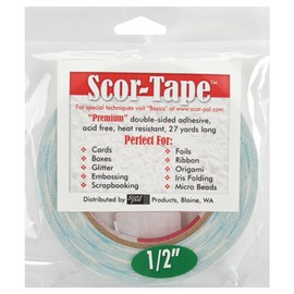 Scor Pal ~ SCOR-TAPE ~ 1/2" x 27 Yards Double Sided