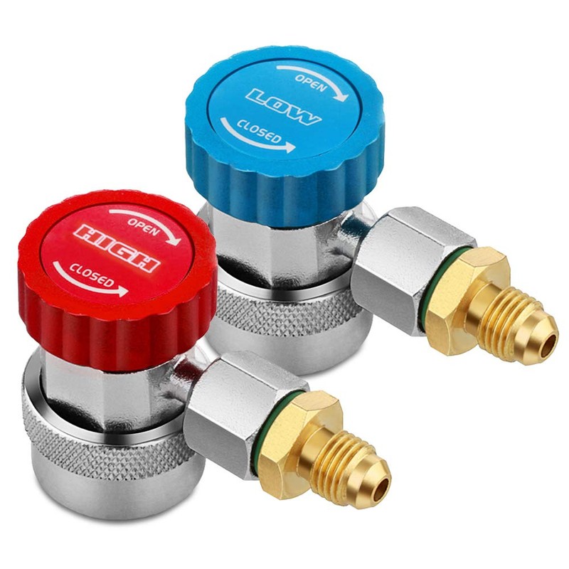 Flexzion AC R134a Quick Coupler Connector Set Manifold Gauge Low