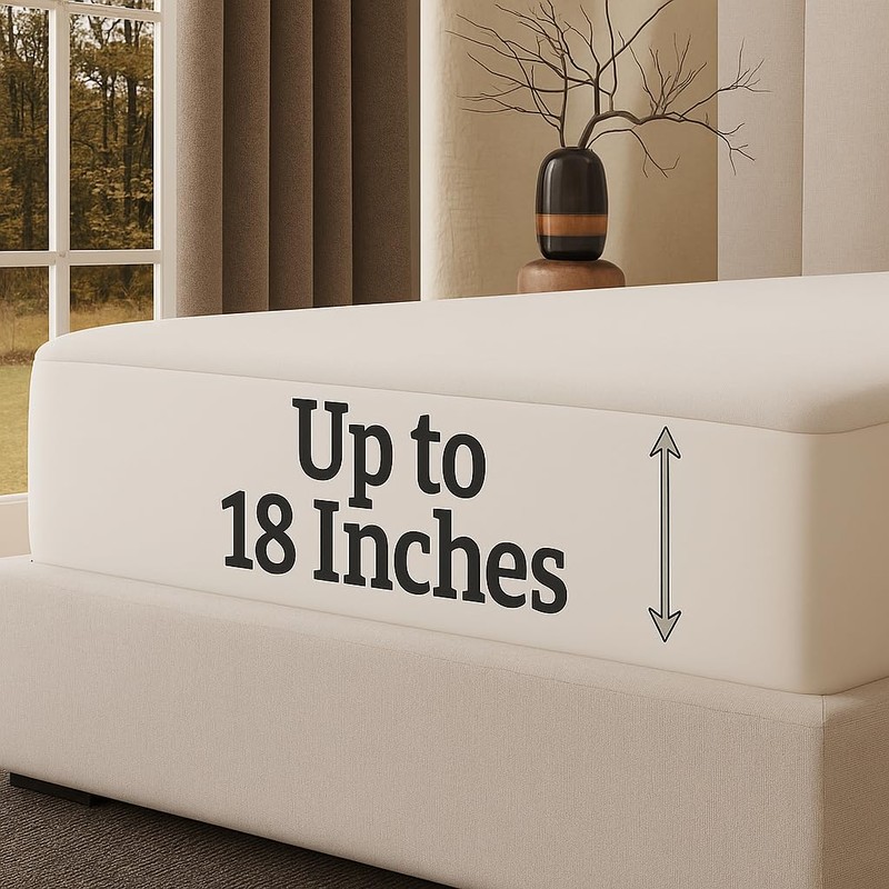 Omne Sleep Queen Mattress Protector – Terry Cotton, 100% Waterproof,