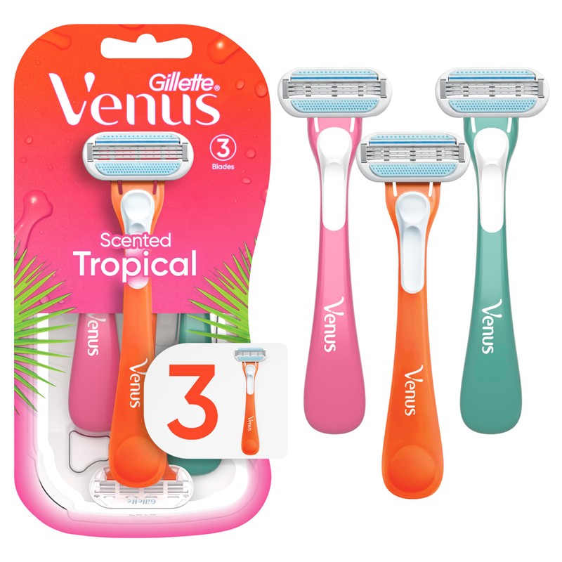 Gillette Venus Tropical - Maquinilla de afeitar desechable para mujer,