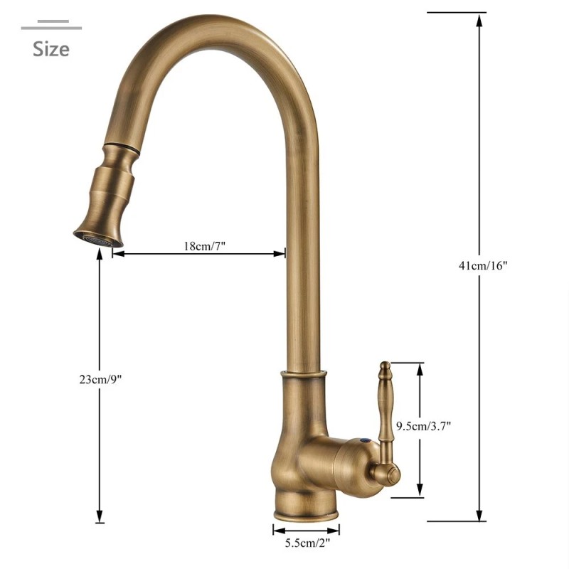 Rozin Kitchen Faucet Pull Out Spray Single Handle Sink Swivel