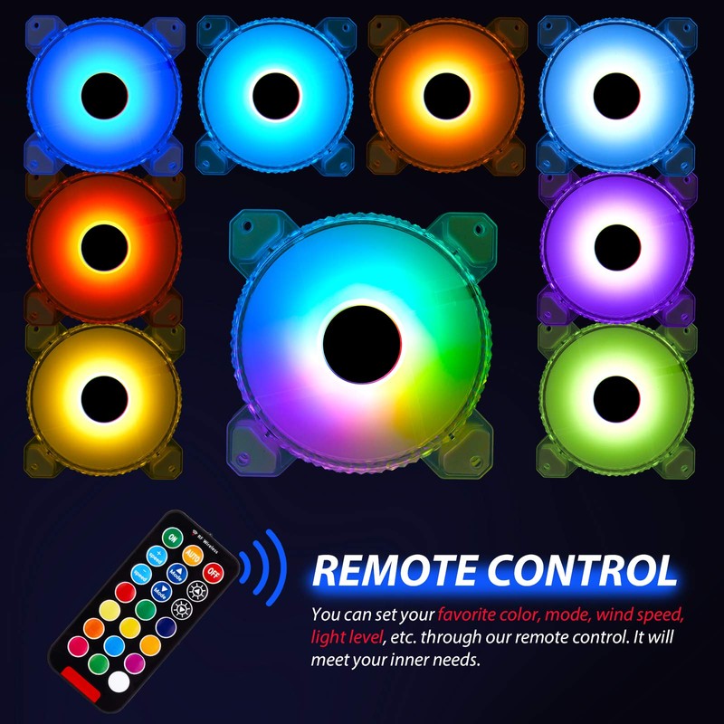 3 Pack RGB Case Fans,120mm Ultra-Quiet RGB Chassis Cooling Fans,Equiped