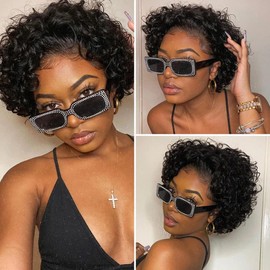 MIRONICA Pixie Cut Wig None Lace Wigs Human Hair Short Bob Human Hair Wigs For Black Women Full Machine Human Hair Wig
