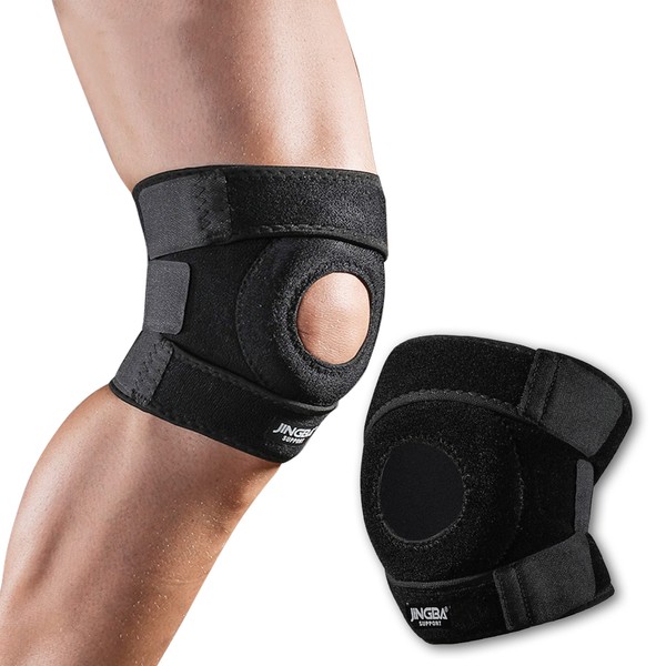 Knee Brace, Compression Knee Sleeves, Adjustable Volleyball Knee Support for Meniscus Tear Women and Men with Open Patella Stabilizers for Running, Arthritis, Joint Pain Relief, Injury Recovery