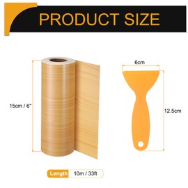 HARFINGTON Wood Grain Repair Tape 6 Inch x 33ft Self Adhesive Repair Patch Tape Simulated Wooden Floor Tapes with Plastic Scraper for Tables Doors Windows Furniture, Cherry