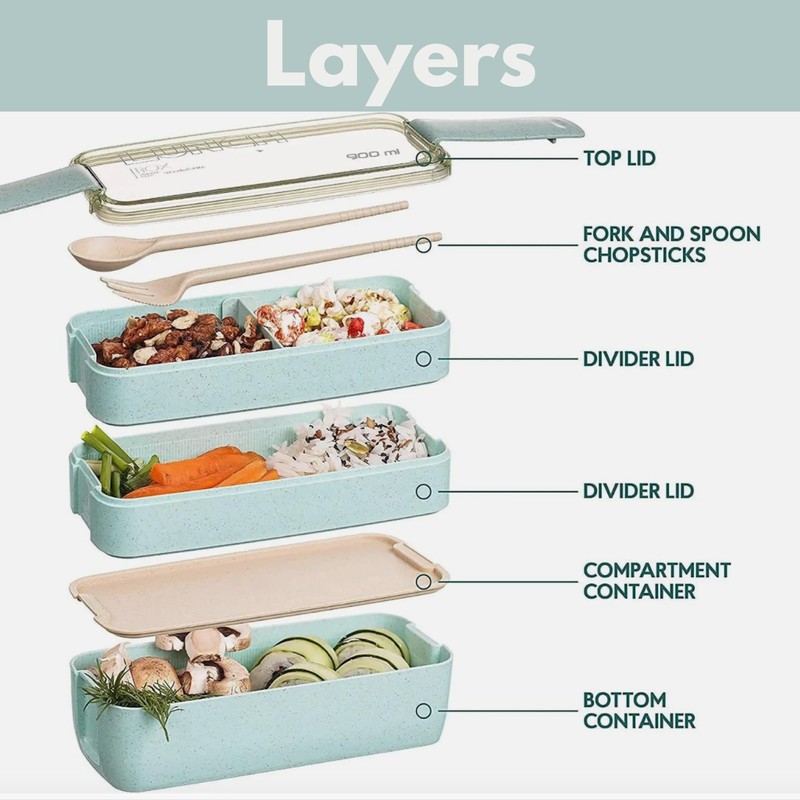 CUTLERIA Bento Lunch Box | Japanese Lunch Box Kit with