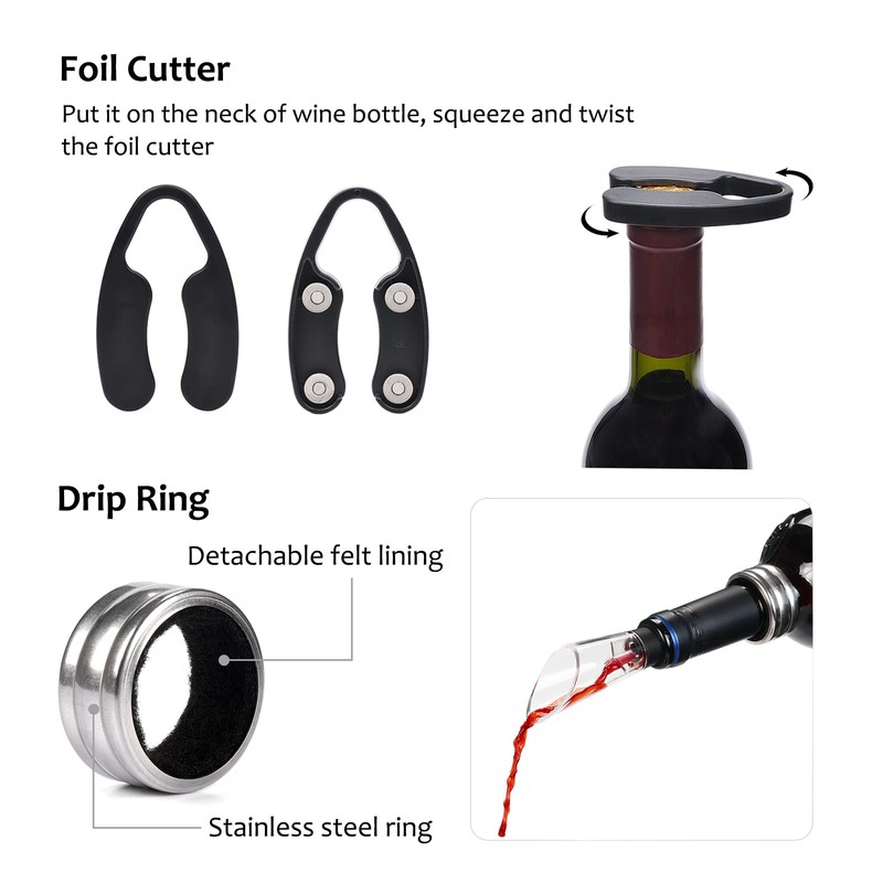 Tirrinia Electric Wine Opener Set, Wine Bottle Cork Remover Accessory