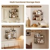 Homeiju Multi-Purpose Bathroom Counter Organizer, 2-Tier Wall-Mounted Storage Organizer Shelf