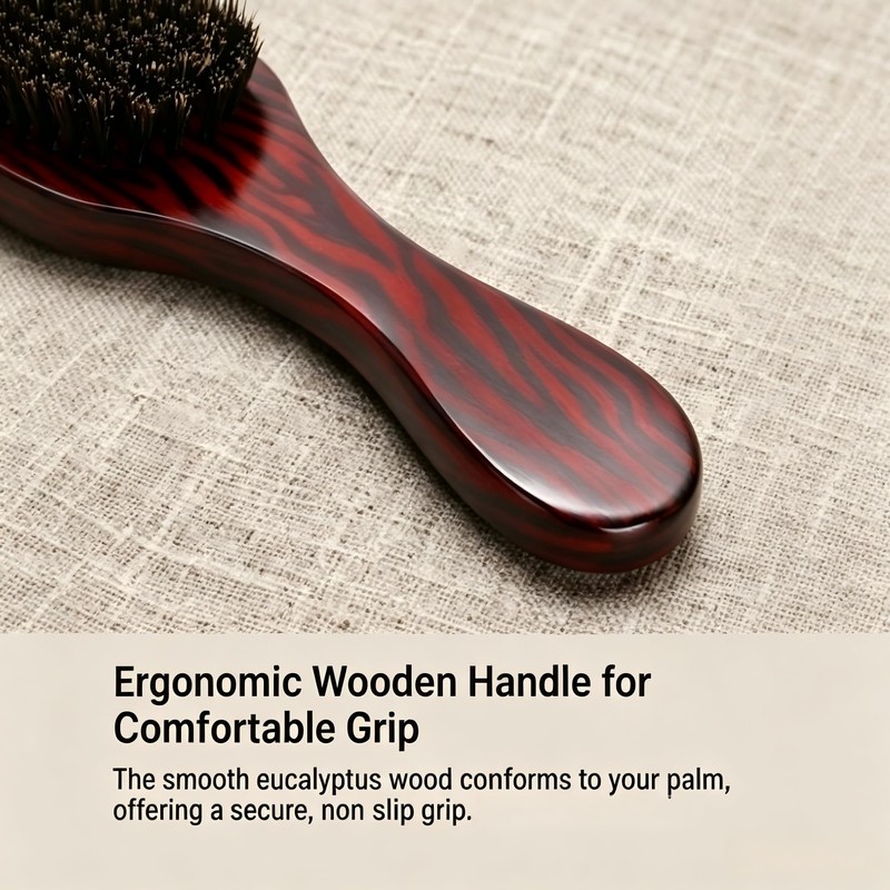 Boar Bristle Hair Brush, 100% Natural Boar Bristle & Eucalyptus