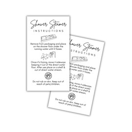 Shower Steamer Bombs Tablets Instruction Care Cards 50pk 2x3.5” How to Use Homemade Client Eucalyptus Label Stickers Warning Scent Packaging Natural Aroma