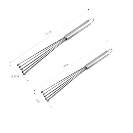 2 Pieces Stainless Steel Ball Whisk Set for Mixing, Cooking, Whisk, Stirring, Beating