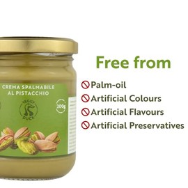 Veggy Duck Veggy Duck - Sweet Spreadable Pistachio Cream (200g) | With 45% Mediterranean Pistachios | Italian Artisan Food Gourmet | Suitable for Breakfasts & Desserts