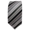 TigerTie - Slim Designer Tie in Striped, Anthracite, black, grey,
