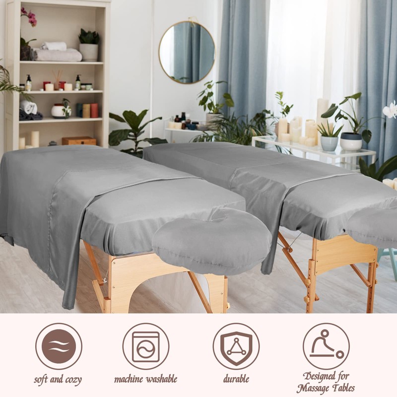 Oudain 4 Sets 3 Piece Soft Microfiber Massage Table Sheets