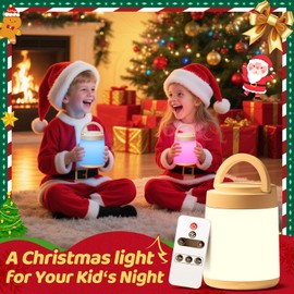 Night Light for Kids Night Light,10 Colors+8 Dimmable Tap light ,Portable+Remote+Touch Nightlight for Kids Room,1800mAh Baby Night Lights for Nursery Lamp Rechargeable night light, Mom Christmas Gifts