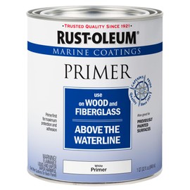 Rust-Oleum 396969 Marine Coatings Wood and Fiberglass Primer, Quart, White