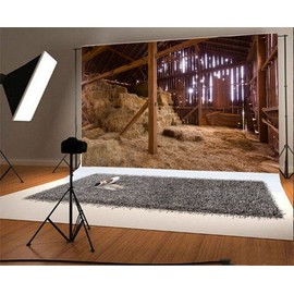 YongFoto 3x2m Vinyl Foto Hintergrund Weinlese altes hölzernes Scheunen Stroh Hayloft Innen Fotografie Hintergrund für Fotoshooting Portraitfotos Party Kinder Hochzeit Fotostudio Requisiten