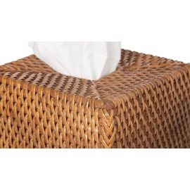 Kouboo Loma Square Rattan Tissue Box Cover (Brown)