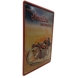 Indian Motorcycles - Motorcycle Workshop Retro Tin Sign, High Quality Embossed, 30 x 20 cm Advertising Brand Sign Magnetic Metal Sign Advertising Sign Wall Sign