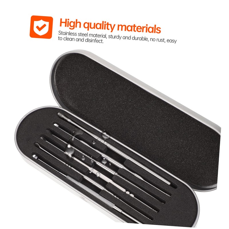 Healeved 1set Comfortable Ear Picks Stainless Steel Ear Wax Removal
