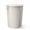 Plexon Galvanized Steel Round Trash Can with Lid Powder Coated