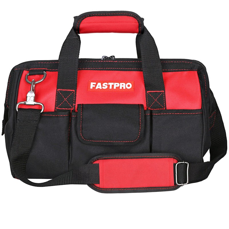 FASTPRO 14-Inch Zip-top Wide Mouth Open Storage Tool Bag, Classic