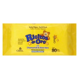 Ricitos Shop Ricitos De Oro Baby Wipes with Chamomile Pouch 80 Sheets