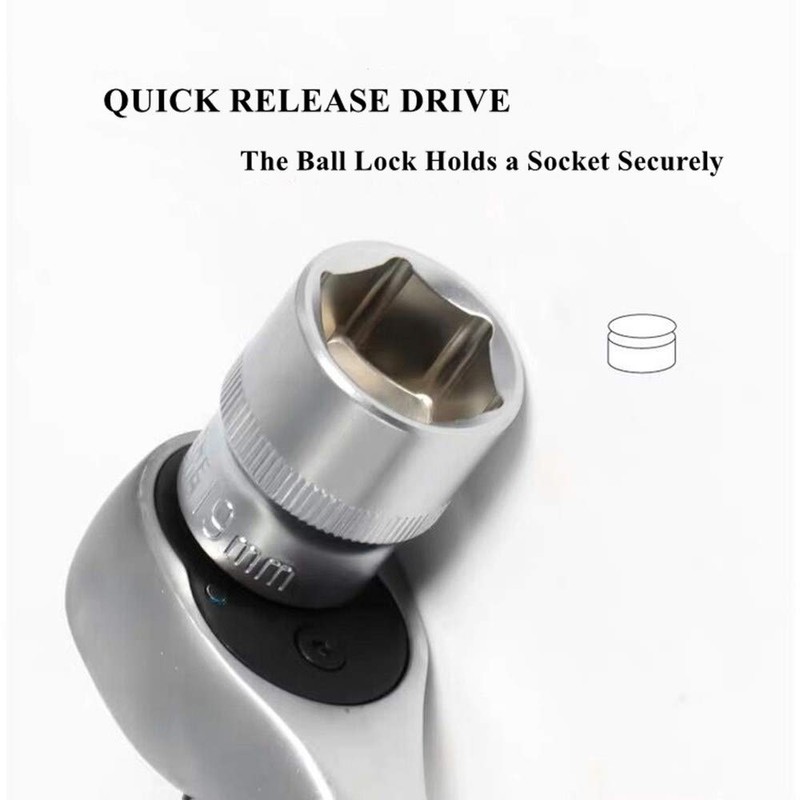 Ratchet Wrench Drive 3/8 inch (9.5 mm) Socket Wrench Quick