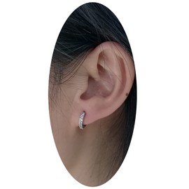 Silver 925 Jewelry Stud Earrings Moissanite Cuff Hinged Huggie Small Hoop Earrings For Women