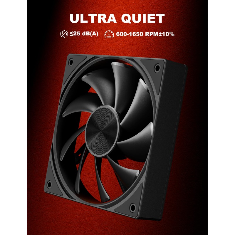 upHere 120mm Computer Case Fan with PWM 4-Pin Interface High