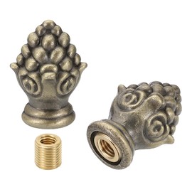 PATIKIL 30 x 16 mm Lamp Finials Caps Knob, Set of 2 Solid Lamp Shade Top Decoration Screw Cap Nuts with Brass Reducing Adapter for Table Lamps Floor Lamps, Bronze