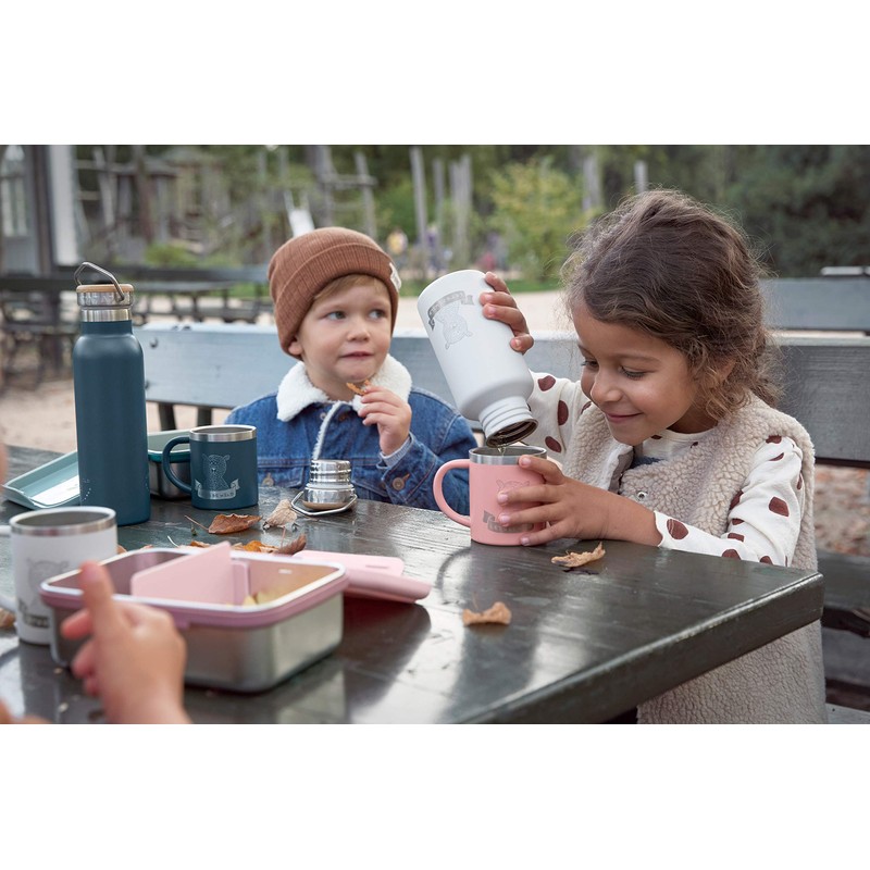 LÄSSIG Kinder Brotdose Edelstahl Lunchbox Frühstücksbox nachhaltig Kindergarten Schule/Adventure Tipi,,