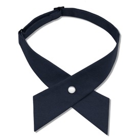 LJBFNN Bow Ties for Women Criss-Cross Tie Adjustable Pre Tied Bowtie Solid Color School Uniform Neck Tie for Girls Boys Teens (Navy Blue)