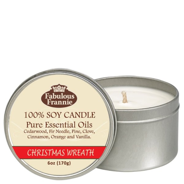 Fabulous Frannie Christmas Wreath All Natural Soy Candle 6oz