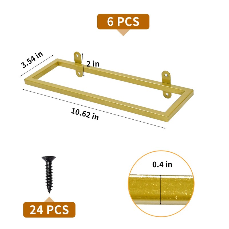 UOIENRT 6Pcs Wall-Mounted Wine Racks, Rectangular Wine Rack Wine Bottle